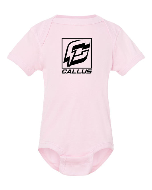 Pink logo onesie